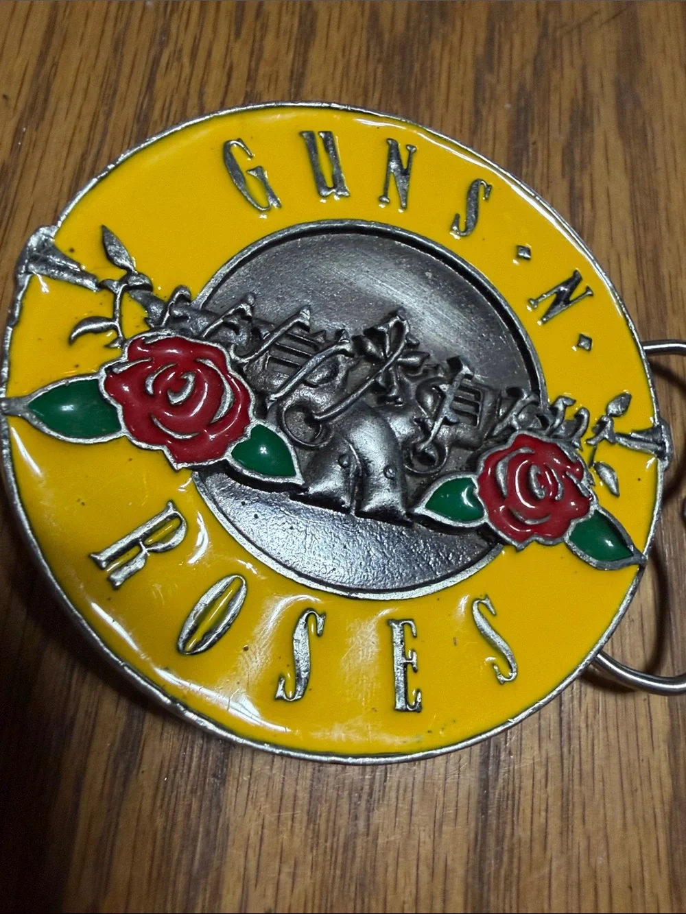 Guns N' Roses Yellow Enamel Logo Belt Buckle